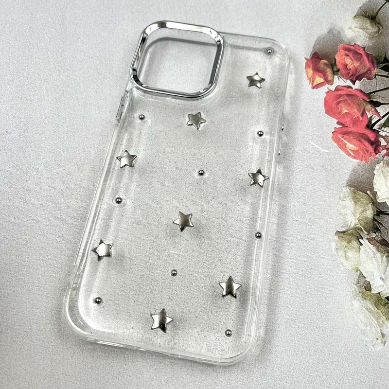 قاب گوشی iPhone 13 Pro Max آیفون Luxury Case سوپر شاین لنز Silver ستاره کد 823518 - Image 2