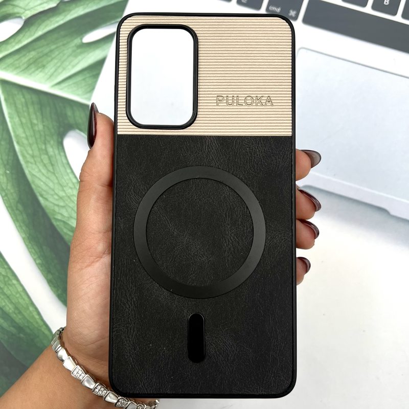 قاب گوشی Galaxy A52 / Galaxy A52S سامسونگ Leather Cover مگ سیف Magsafe اورجینال لوکس کلاسیک مشکی کد 830557