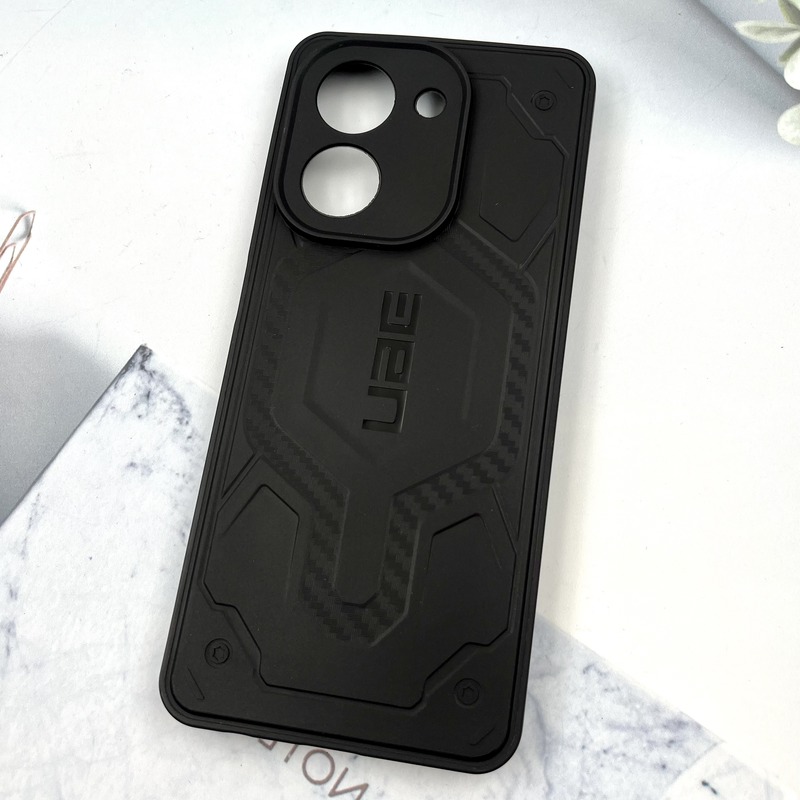 قاب گوشی Redmi A5 / Poco C71 شیائومی سیلیکونی ایربگ دار طرح UAG کربن محافظ لنز دار برجسته مشکی کد 834587 - Image 2