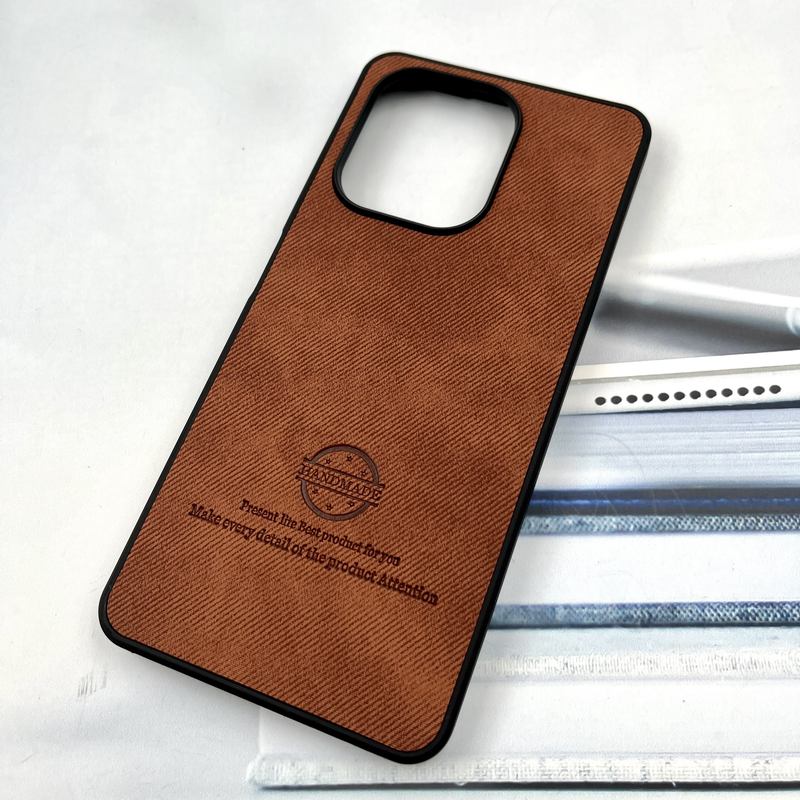 قاب گوشی Redmi Note 13 4G شیائومی Cotton Case مخمل چرمی Hand Made کلاسیک عسلی کد 836319 - Image 2