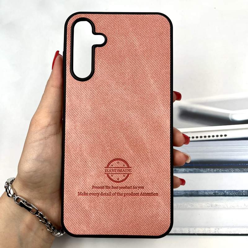 قاب گوشی Galaxy A15 سامسونگ Cotton Case مخمل چرمی Hand Made کلاسیک گلبهی کد 837993