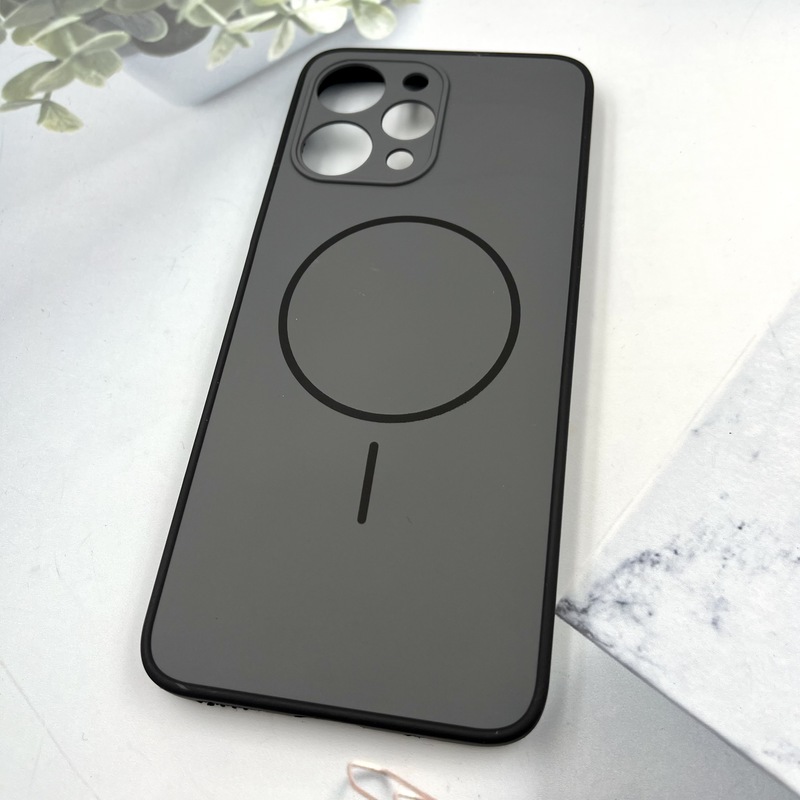 قاب گوشی Redmi 12 / Poco M6 Pro 5G شیائومی سیلیکونی Soft Case پاستلی طرح مگ سیف Magsafe محافظ لنز دار مشکی کد 844697 - Image 2