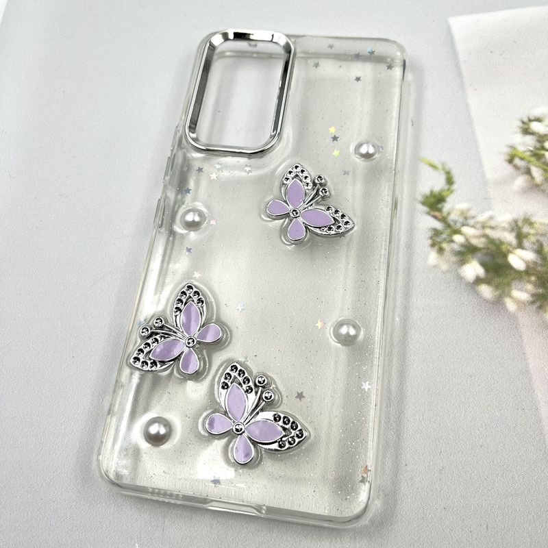 قاب گوشی Galaxy A53 سامسونگ Star Butterfly شاین لنز Silver پروانه برجسته لوکس یاسی کد 852217 - Image 2