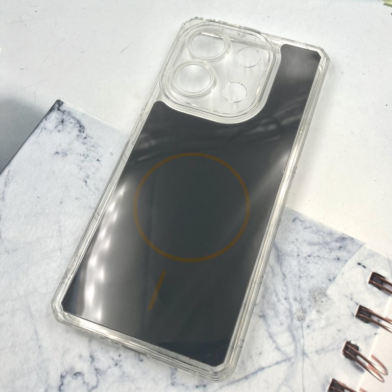 قاب گوشی Redmi Note 13 4G شیائومی Clear Cover طرح مگ سیف Magsafe ایربگ دار ضد ضربه تیتانیوم محافظ لنز دار کد 858426 - Image 2