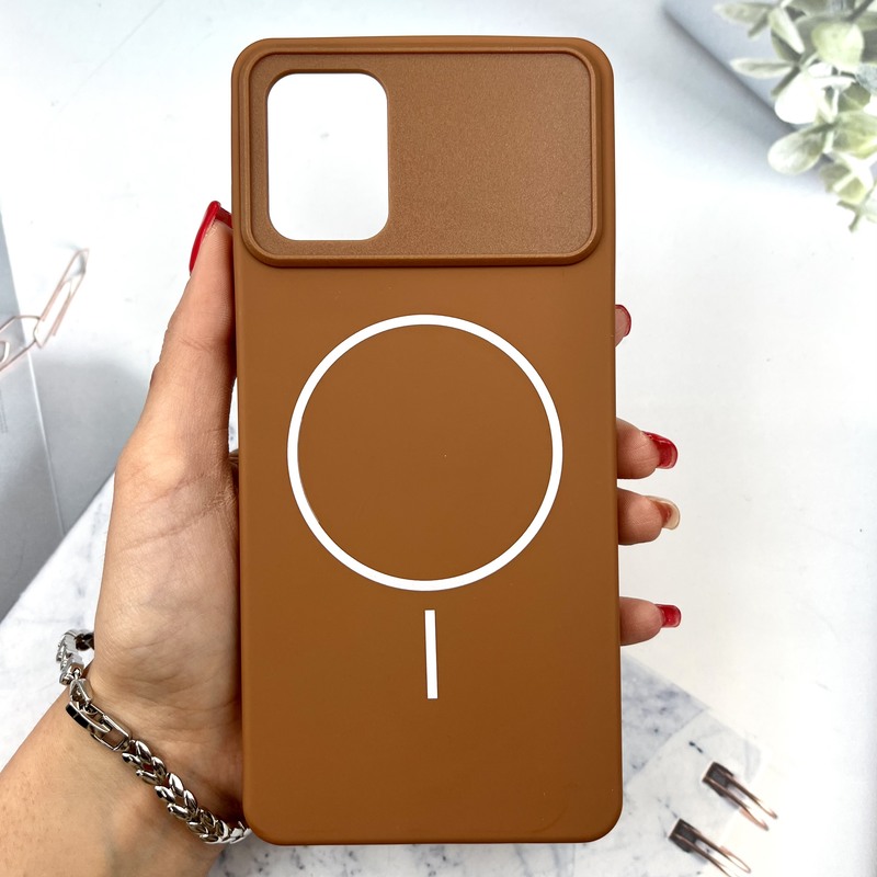 قاب گوشی Galaxy A71 سامسونگ Sport Case سیلیکونی طرح مگ سیف Magsafe عسلی کد 859053