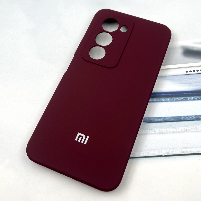 قاب گوشی Redmi 15 4G شیائومی سیلیکونی پاک کنی اورجینال داخل پارچه ای رنگ زرشکی محافظ لنز دار کد 860905 - Image 2