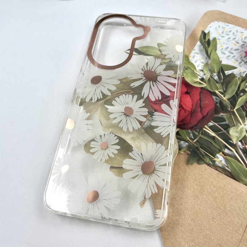 قاب گوشی Redmi A5 / Poco C71 شیائومی Flower Case شفاف لوکس طرح گل لنز Copper کد 862136 - Image 2