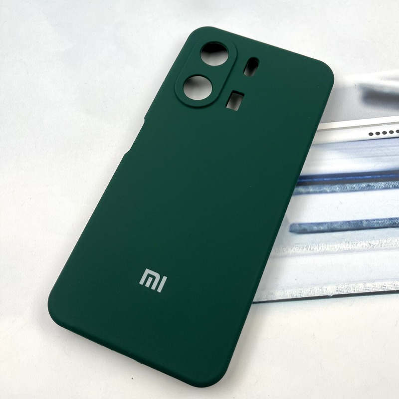قاب گوشی Redmi 13C / Poco C65 شیائومی سیلیکونی پاک کنی اورجینال داخل پارچه ای محافظ لنز دار رنگ سبز تیره کد 862957 - Image 2