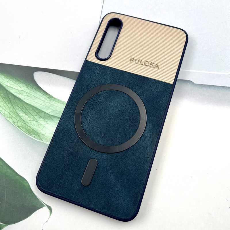 قاب گوشی Galaxy A30S / Galaxy A50S / Galaxy A50 سامسونگ Leather Cover مگ سیف Magsafe اورجینال لوکس کلاسیک سرمه ای کد 863341 - Image 2