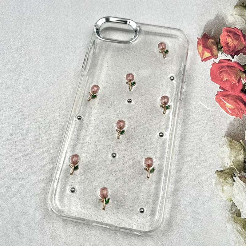 قاب گوشی iPhone 7 / iPhone 8 / iPhone SE 2020 / iPhone SE 2022 آیفون Luxury Case سوپر شاین لنز Silver گل رز کد 866270 - Image 2