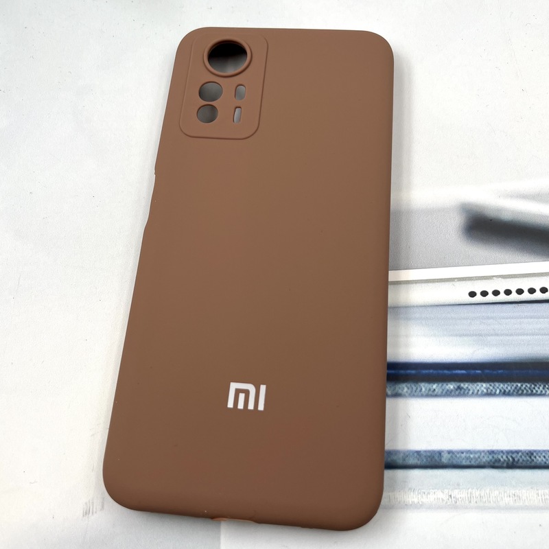 قاب گوشی Redmi Note 12S شیائومی سیلیکونی پاک کنی اورجینال داخل پارچه ای محافظ لنز دار رنگ موکا کد 866319 - Image 2