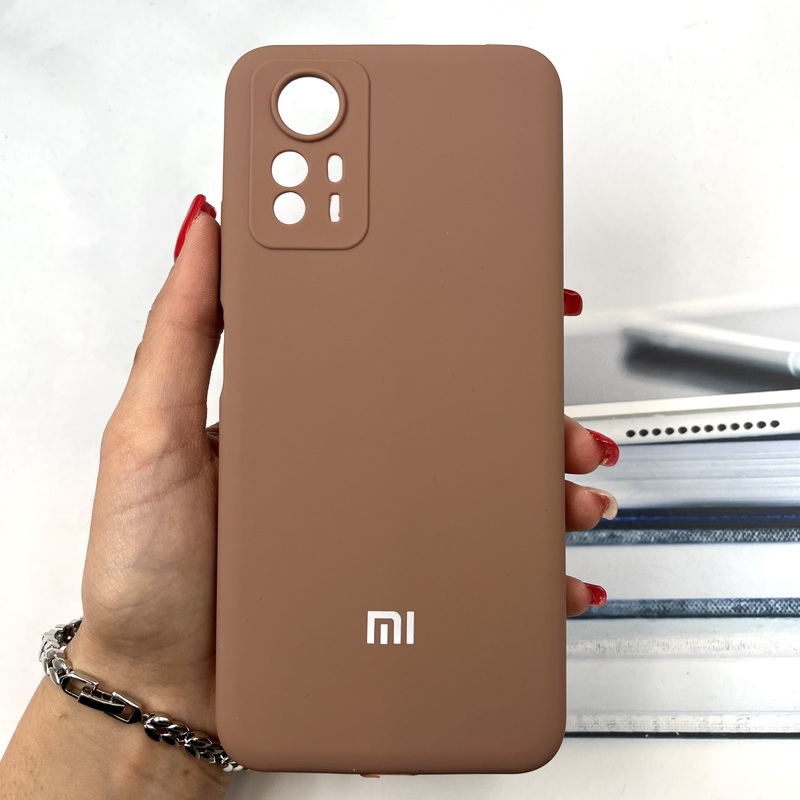 قاب گوشی Redmi Note 12S شیائومی سیلیکونی پاک کنی اورجینال داخل پارچه ای محافظ لنز دار رنگ موکا کد 866319
