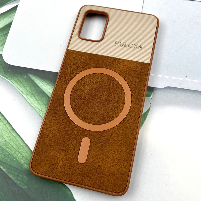قاب گوشی Galaxy A51 سامسونگ Leather Cover مگ سیف Magsafe اورجینال لوکس کلاسیک عسلی کد 867190 - Image 2
