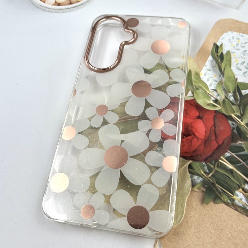 قاب گوشی Galaxy A57 سامسونگ Flower Case شفاف لوکس طرح گل لنز Copper کد 867451 - Image 2
