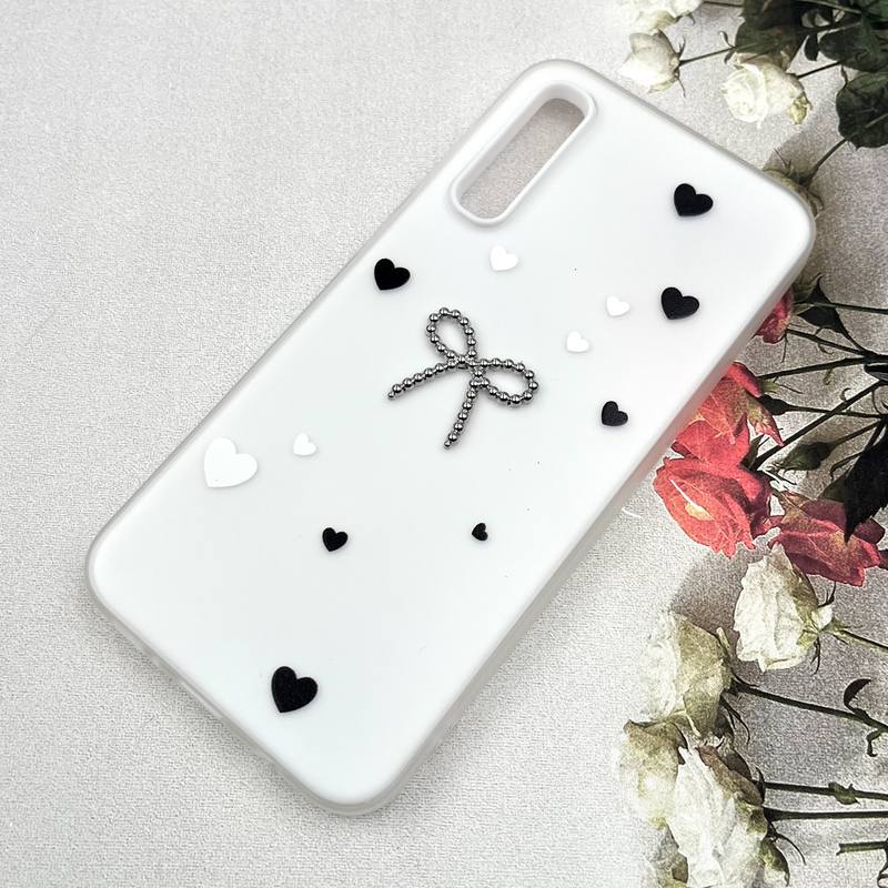 قاب گوشی Galaxy A30S / Galaxy A50S / Galaxy A50 سامسونگ Papion Case سیلیکونی پاستلی ضد ضربه طرح پاپیون و قلب برجسته سفید کد 875318 - Image 2
