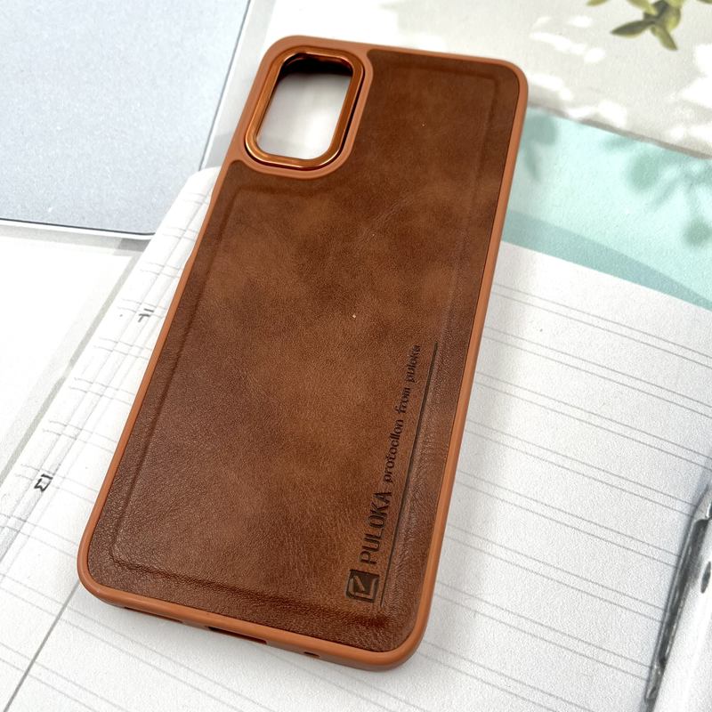 قاب گوشی Poco M3 Pro / Redmi Note 10 5G / Redmi Note 11 SE شیائومی چرم Puloka Design اورجینال داخل پارچه ای لنز Metal عسلی کد 879001 - Image 2