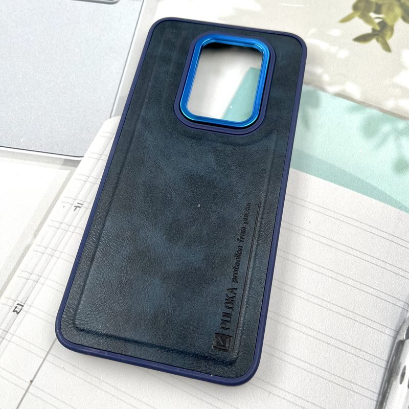 قاب گوشی Redmi Note 9 / Redmi 10X شیائومی چرم Puloka Design اورجینال داخل پارچه ای لنز Metal سرمه ای کد 879751 - Image 2
