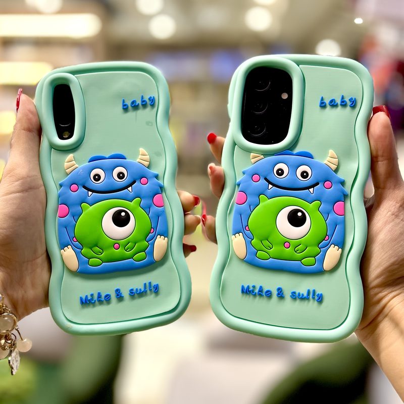 قاب گوشی Funny Case سیلیکونی عروسکی برجسته ایربگ دار ضد ضربه طرح مایک و سالیوان کد 892195 - Image 2