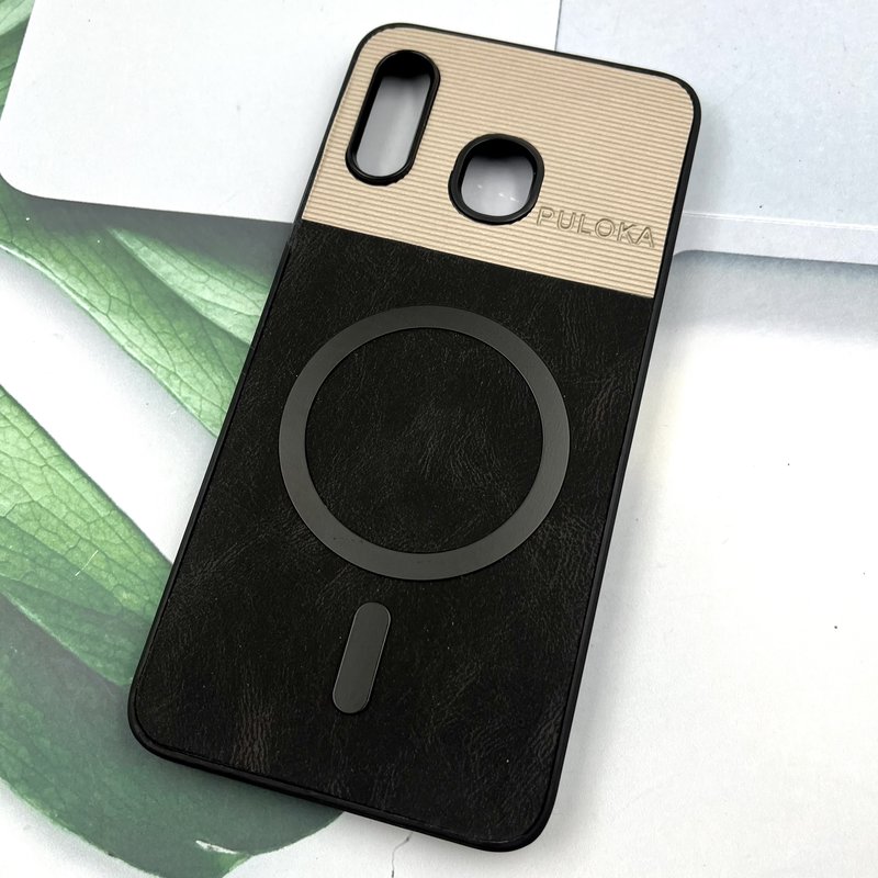 قاب گوشی Galaxy A20 / A30 سامسونگ Leather Cover مگ سیف Magsafe اورجینال لوکس کلاسیک مشکی کد 895224 - Image 2