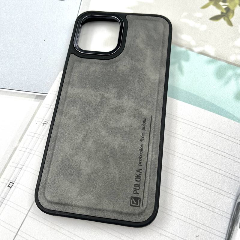 قاب گوشی iPhone 12 Pro Max آیفون چرم Puloka Design اورجینال داخل پارچه ای لنز Metal تیتانیوم کد 895551 - Image 2