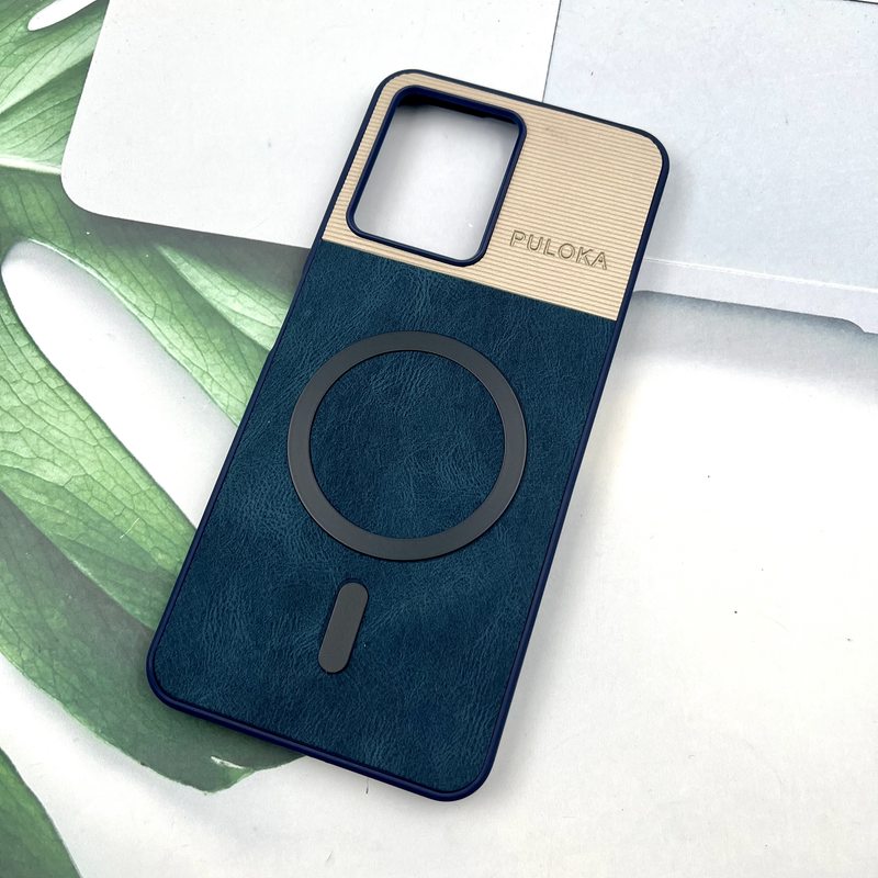 قاب گوشی Redmi Note 12 4G شیائومی Leather Cover مگ سیف Magsafe اورجینال لوکس کلاسیک سرمه ای کد 899152 - Image 2
