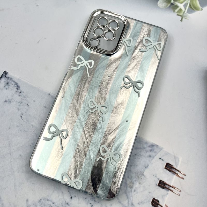 قاب گوشی Galaxy A12 / Galaxy M12 سامسونگ Brush Cover اطلسی Silver محافظ لنز دار طرح پاپیون کد 902477 - Image 2