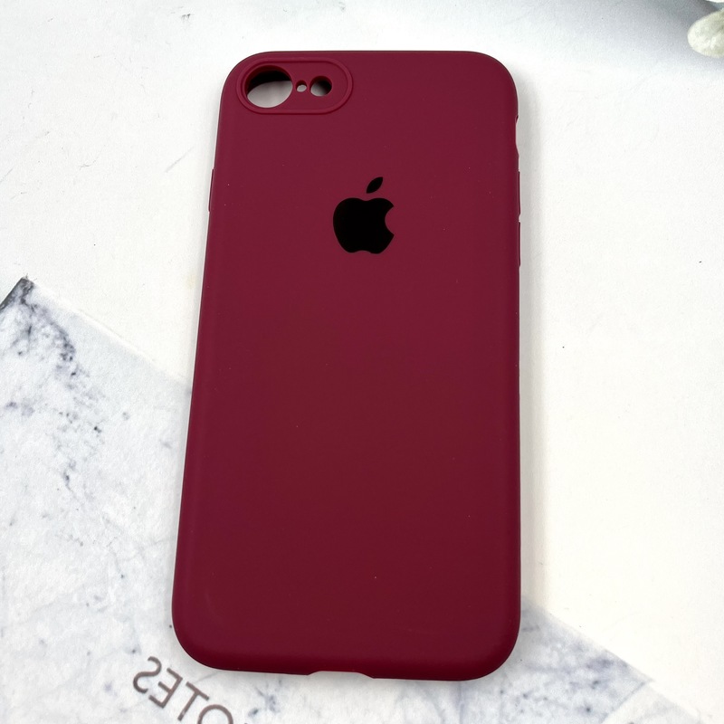 قاب گوشی iPhone 7 / iPhone 8 / iPhone SE 2020 / iPhone SE 2022 آیفون سیلیکونی پاک کنی اورجینال داخل پارچه ای محافظ لنز دار رنگ زرشکی کد 904448 - Image 2
