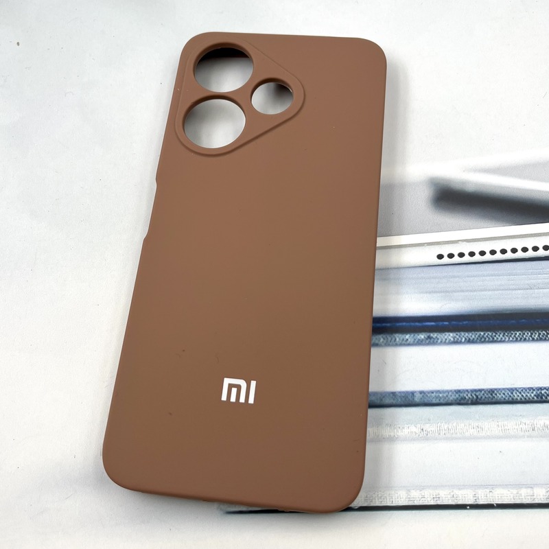 قاب گوشی Redmi 13 / Redmi 13x / Poco M6 4G شیائومی سیلیکونی پاک کنی اورجینال داخل پارچه ای محافظ لنز دار رنگ موکا کد 910148 - Image 2