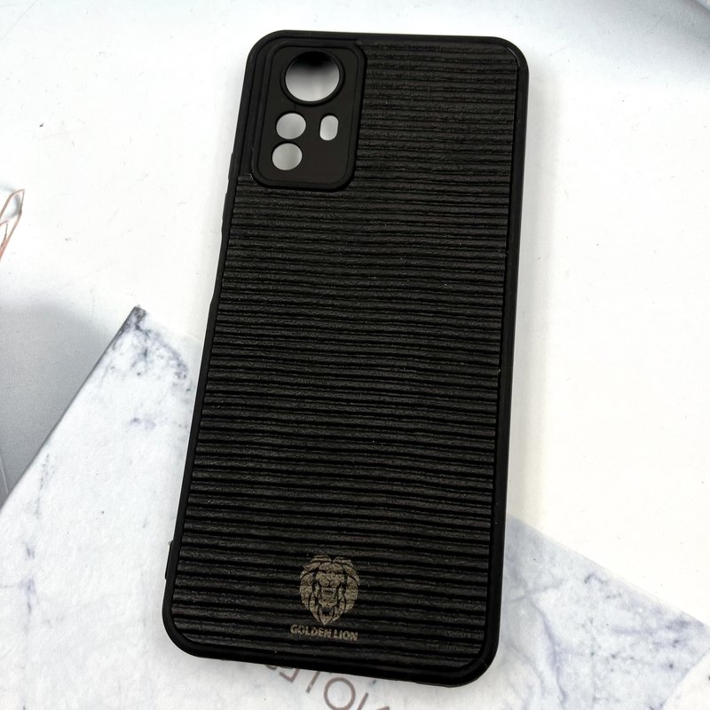 قاب گوشی Redmi Note 12S شیائومی طرح چرم حصیری Golden lion محافظ لنز دار مشکی کد 911554 - Image 2