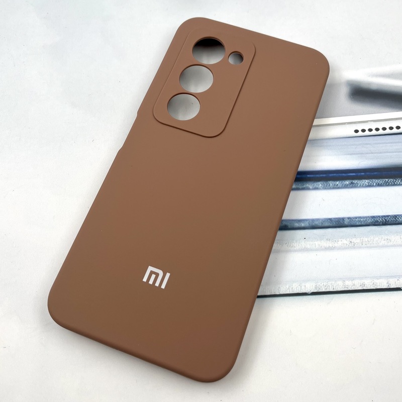 قاب گوشی Redmi 15 4G شیائومی سیلیکونی پاک کنی اورجینال داخل پارچه ای رنگ موکا محافظ لنز دار کد 913373 - Image 2