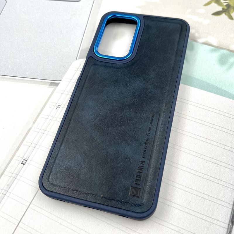 قاب گوشی Galaxy A23 سامسونگ چرم Puloka Design اورجینال داخل پارچه ای لنز Metal سرمه ای کد 913759 - Image 2