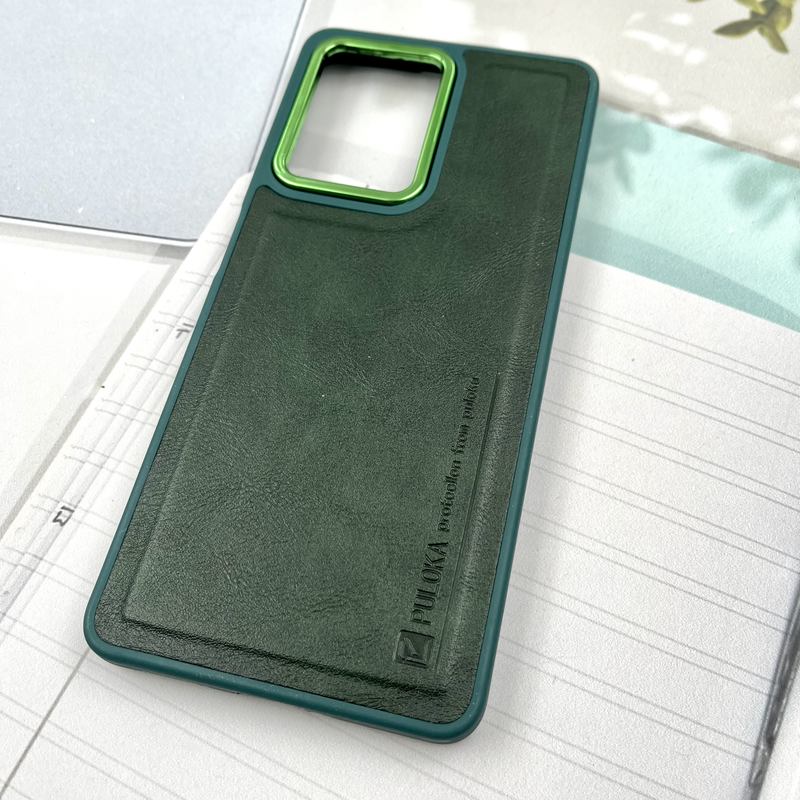 قاب گوشی Redmi Note 12 Pro 5G / Poco X5 Pro شیائومی چرم Puloka Design اورجینال داخل پارچه ای لنز Metal سبز کد 919063 - Image 2
