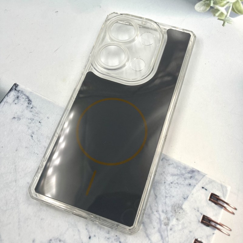 قاب گوشی Redmi Note 14S / Redmi Note 13 Pro 4G / Poco M6 Pro 4G شیائومی Clear Cover طرح مگ سیف Magsafe ایربگ دار ضد ضربه تیتانیوم محافظ لنز دار کد 919282 - Image 2