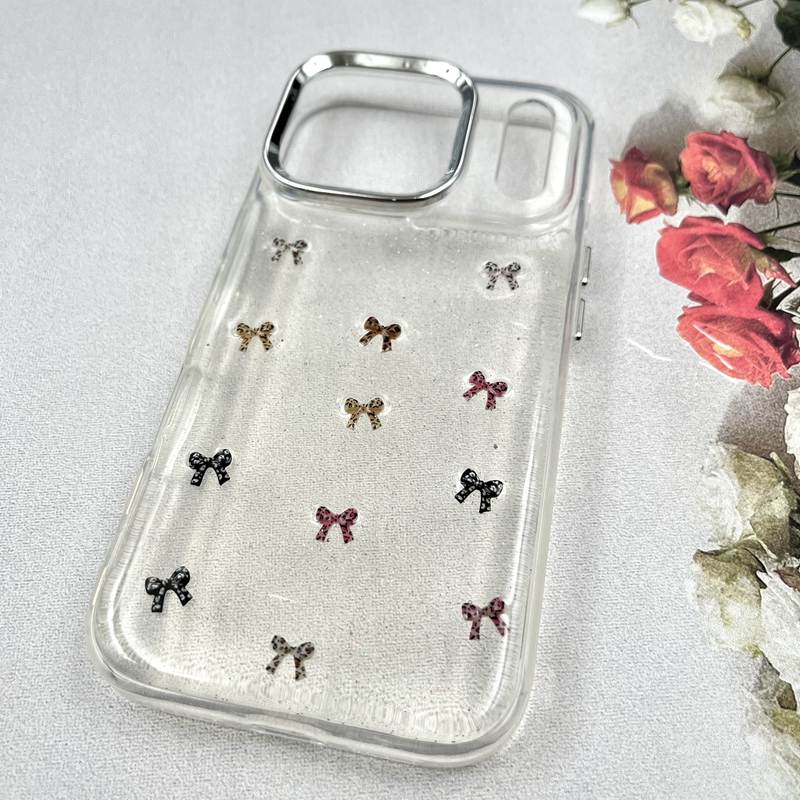 قاب گوشی iPhone 17 Pro آیفون Luxury Case سوپر شاین لنز Silver پاپیون رنگی کد 929905 - Image 2