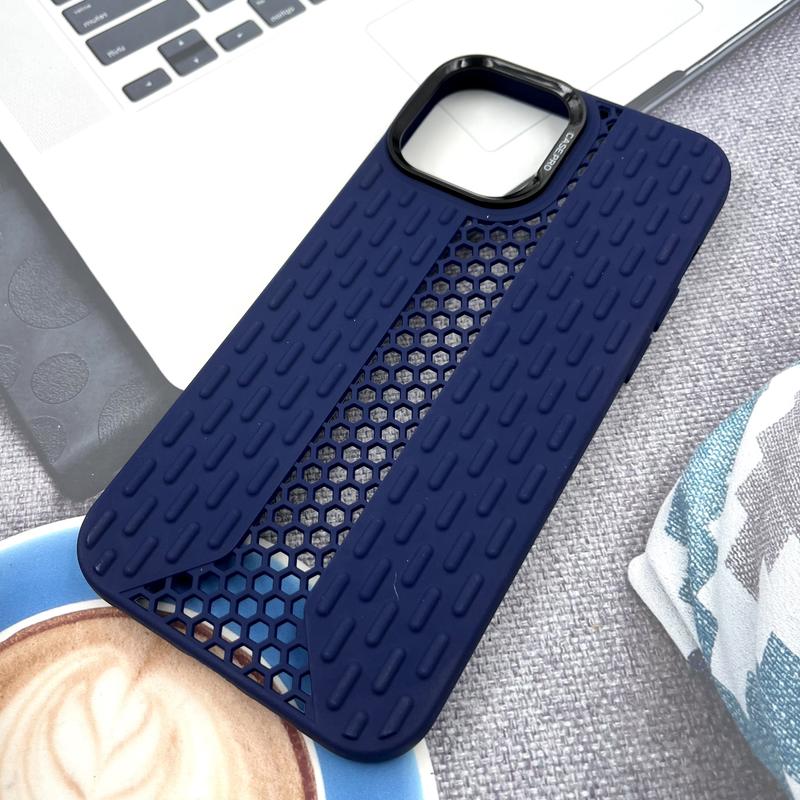 قاب گوشی iPhone 13 Pro Max آیفون Honeycomb Case سیلیکونی طرح کندویی لنز برجسته ضد ضربه سرمه ای کد 931353 - Image 2