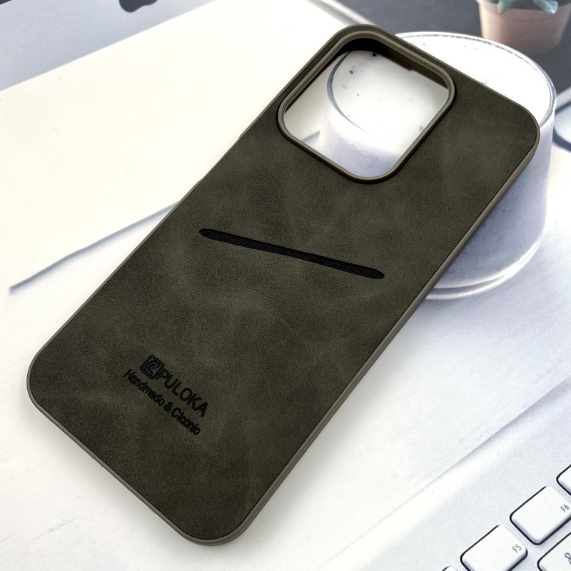 قاب گوشی Redmi 15C / Poco C85 شیائومی Card Holder جاکارتی چرم Puloka محافظ لنز برجسته تیتانیوم کد 942557 - Image 2