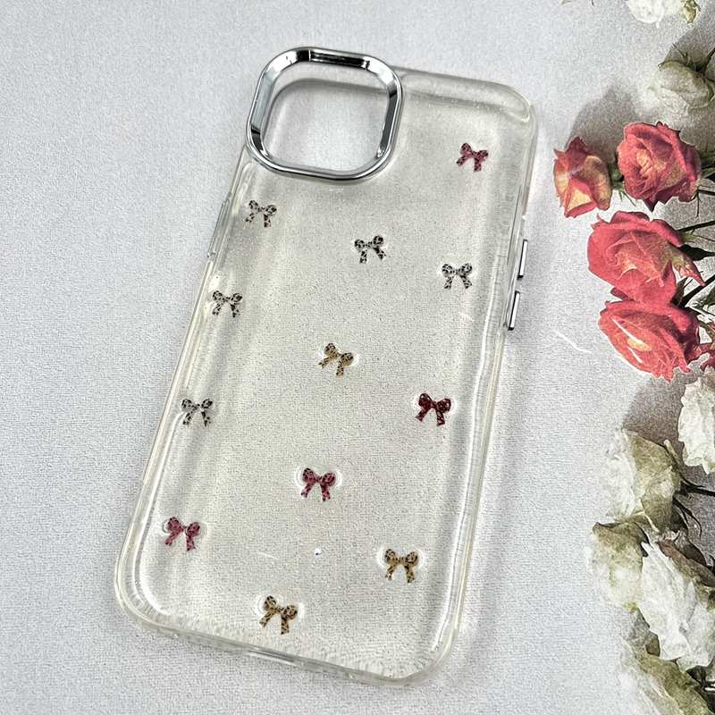 قاب گوشی iPhone 13 / iphone 14 آیفون Luxury Case سوپر شاین لنز Silver پاپیون رنگی کد 944569 - Image 2