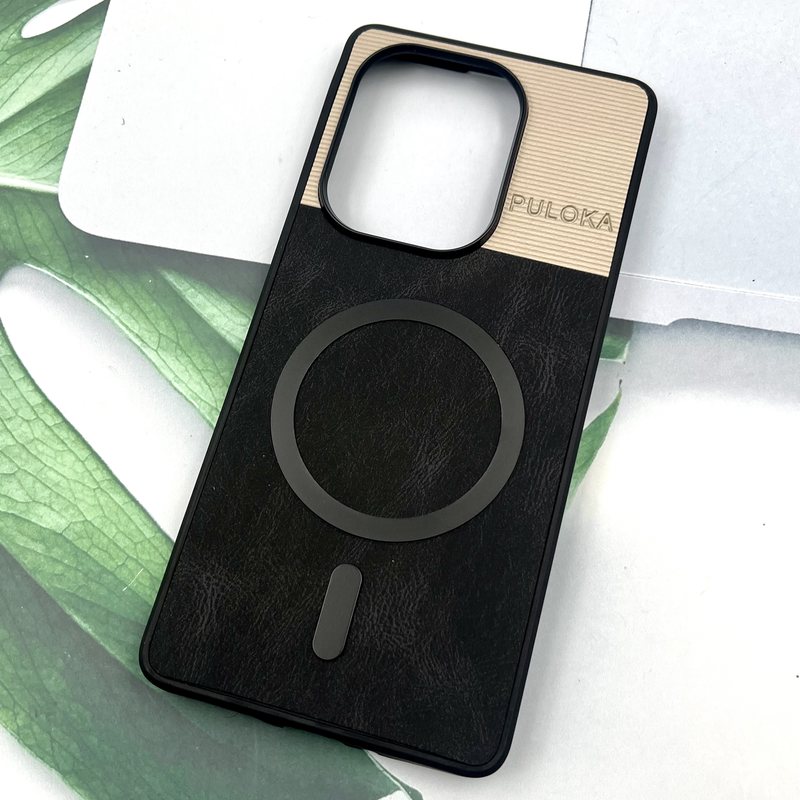 قاب گوشی Redmi Note 14S / Redmi Note 13 Pro 4G / Poco M6 Pro 4G شیائومی Leather Cover مگ سیف Magsafe اورجینال لوکس کلاسیک مشکی کد 945727 - Image 2