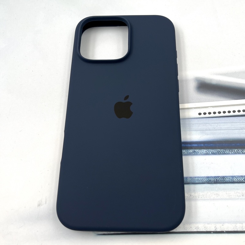 قاب گوشی iPhone 16 Pro Max آیفون سیلیکونی پاک کنی اورجینال داخل پارچه ای رنگ سرمه ای تیره کد 954067 - Image 2