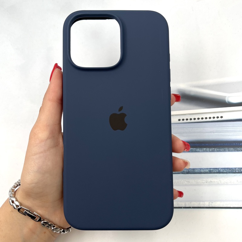 قاب گوشی iPhone 16 Pro Max آیفون سیلیکونی پاک کنی اورجینال داخل پارچه ای رنگ سرمه ای تیره کد 954067