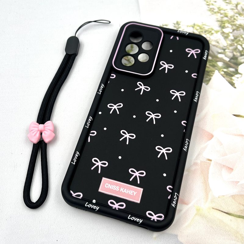 قاب گوشی Galaxy A52 / Galaxy A52S سامسونگ Strap Case سیلیکونی سولید ضد ضربه همراه بند مچی محافظ لنز دار طرح پاپیون کد 954792 - Image 2