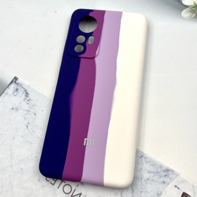 قاب گوشی Xiaomi 12 / Xiaomi 12X شیائومی سیلیکونی پاک کنی اورجینال آبرنگی رنگین کمانی داخل مخمل محافظ لنز دار کد 958811 - Image 2