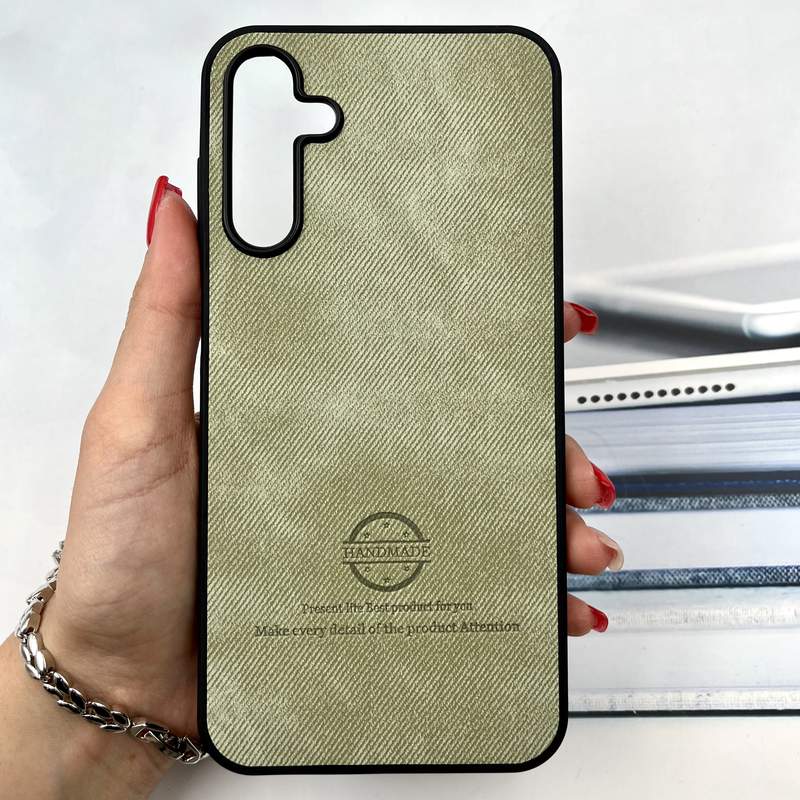 قاب گوشی Galaxy A15 سامسونگ Cotton Case مخمل چرمی Hand Made کلاسیک سبز کد 963591