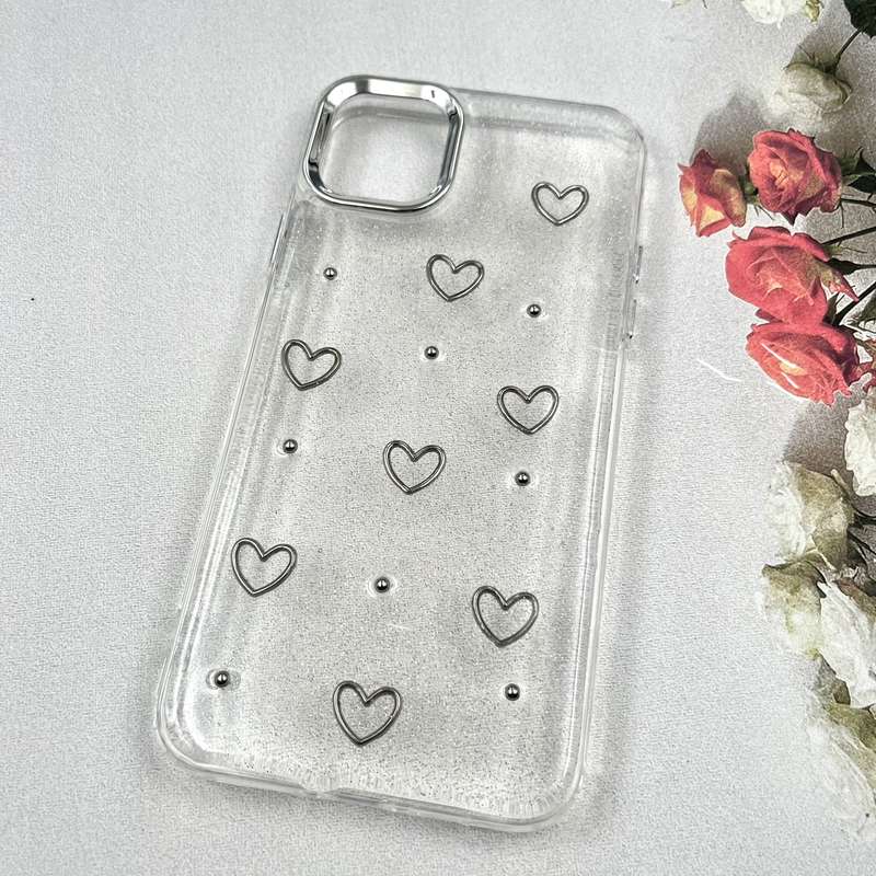 قاب گوشی iPhone 11 Pro Max آیفون Luxury Case سوپر شاین لنز Silver قلب کد 966200 - Image 2