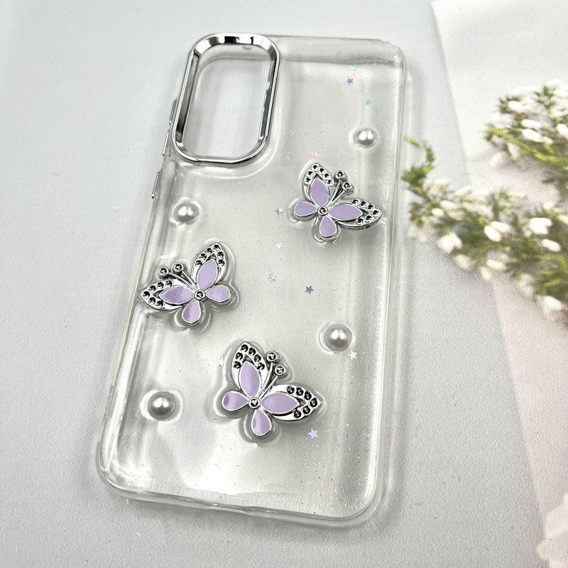 قاب گوشی Galaxy A35 سامسونگ Star Butterfly شاین لنز Silver پروانه برجسته لوکس یاسی کد 967902 - Image 2