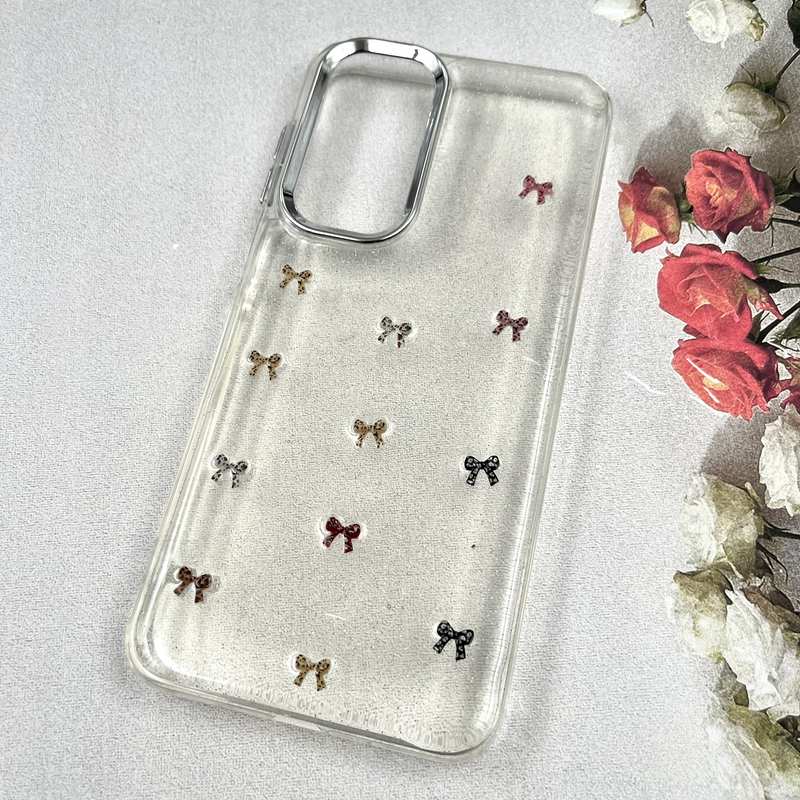 قاب گوشی Galaxy A17 سامسونگ Luxury Case سوپر شاین لنز Silver پاپیون رنگی کد 968072 - Image 2