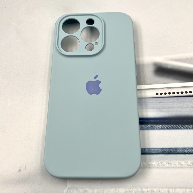 قاب گوشی iPhone 15 Pro آیفون سیلیکونی پاک کنی اورجینال داخل پارچه ای محافظ لنز دار رنگ آبی آسمانی کد 973844 - Image 2