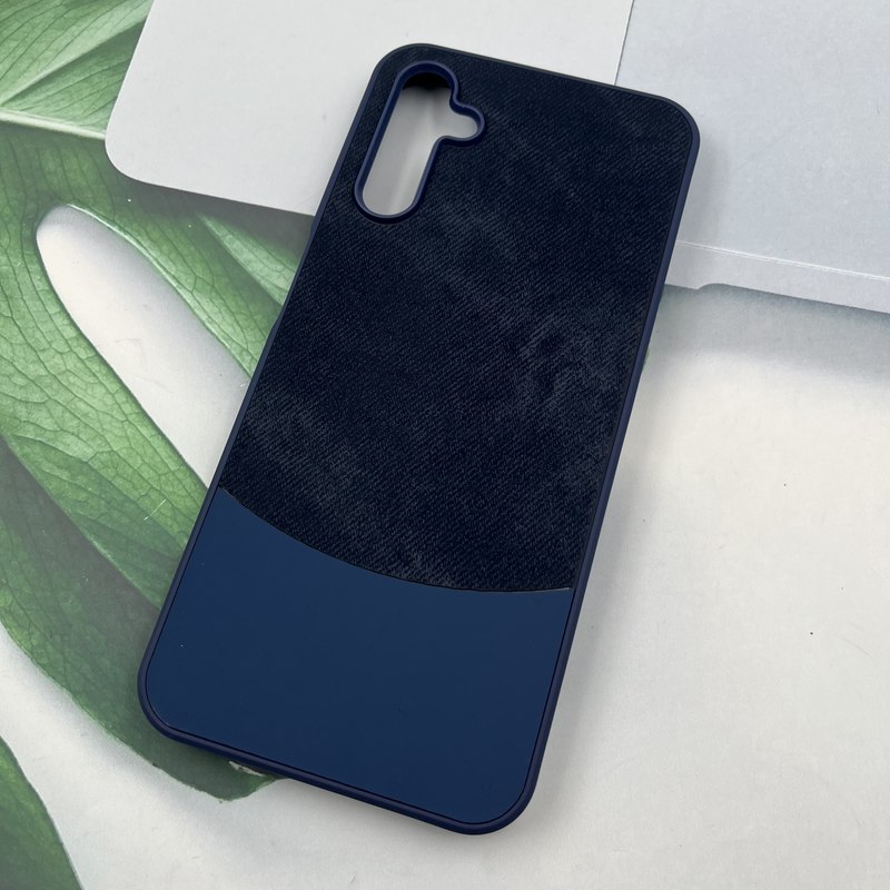 قاب گوشی Galaxy A14 سامسونگ Velvet Cover چرم مخملی کلاسیک Sof سرمه ای کد 985097 - Image 2