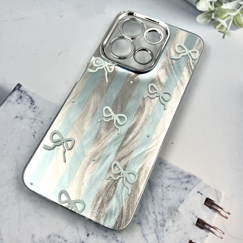 قاب گوشی Redmi 15C / Poco C85 شیائومی Brush Cover اطلسی Silver محافظ لنز دار طرح پاپیون کد 997335 - Image 2