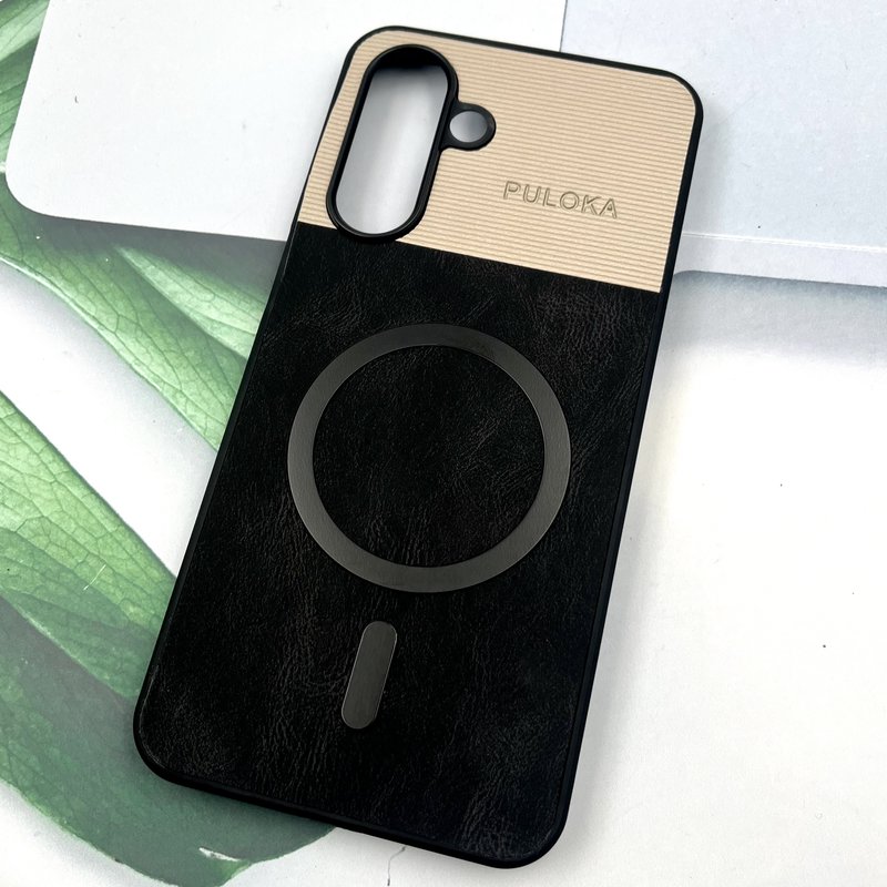 قاب گوشی Galaxy A17 سامسونگ Leather Cover مگ سیف Magsafe اورجینال لوکس کلاسیک مشکی کد 756262 - Image 2